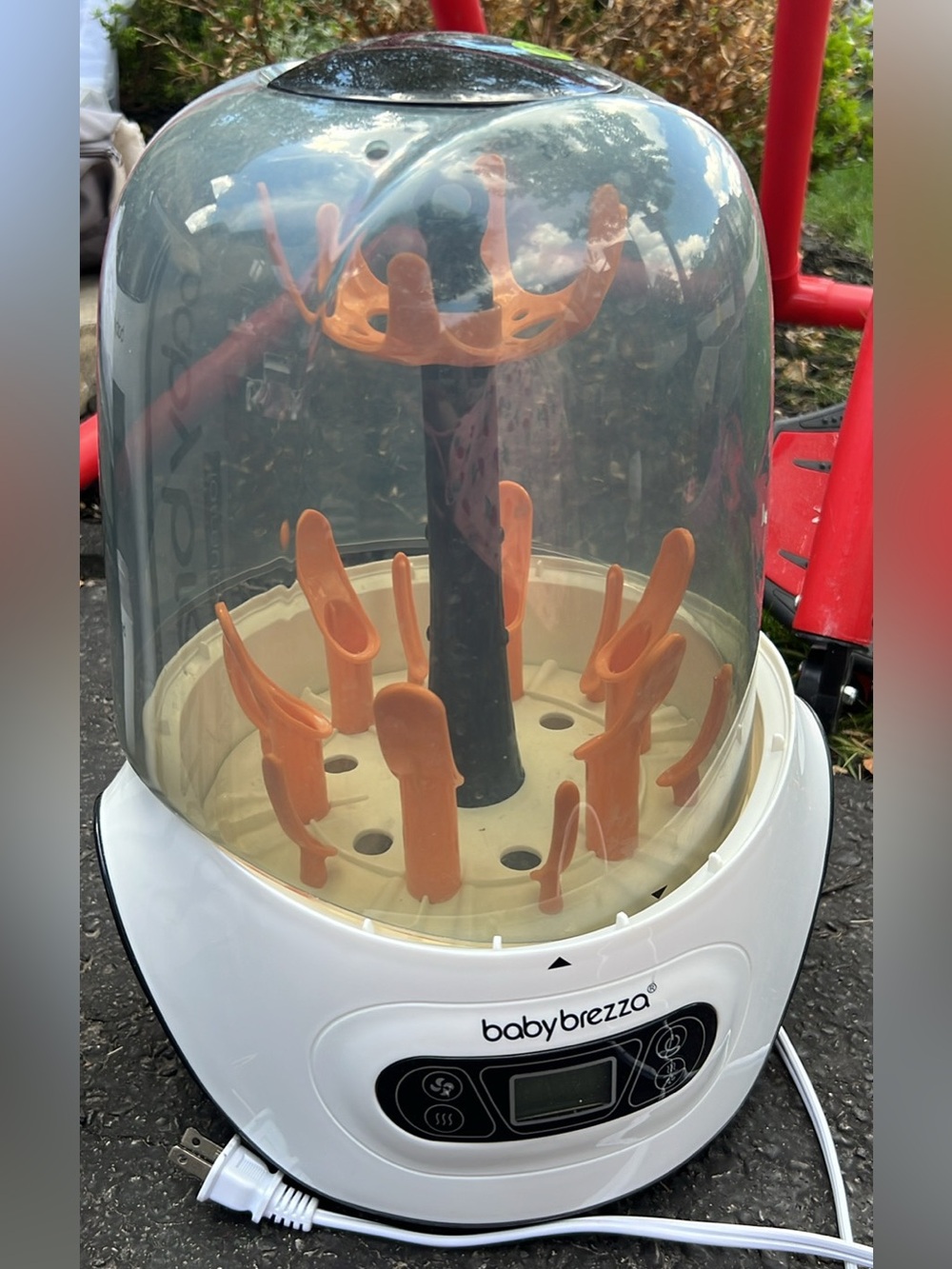 Baby Brezza White and Orange Bottle Sterilizer & Dryer